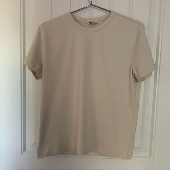Madewell Top S Cotton Perfect Crewneck Tee in Vintage Linen - Picture 6 of 10